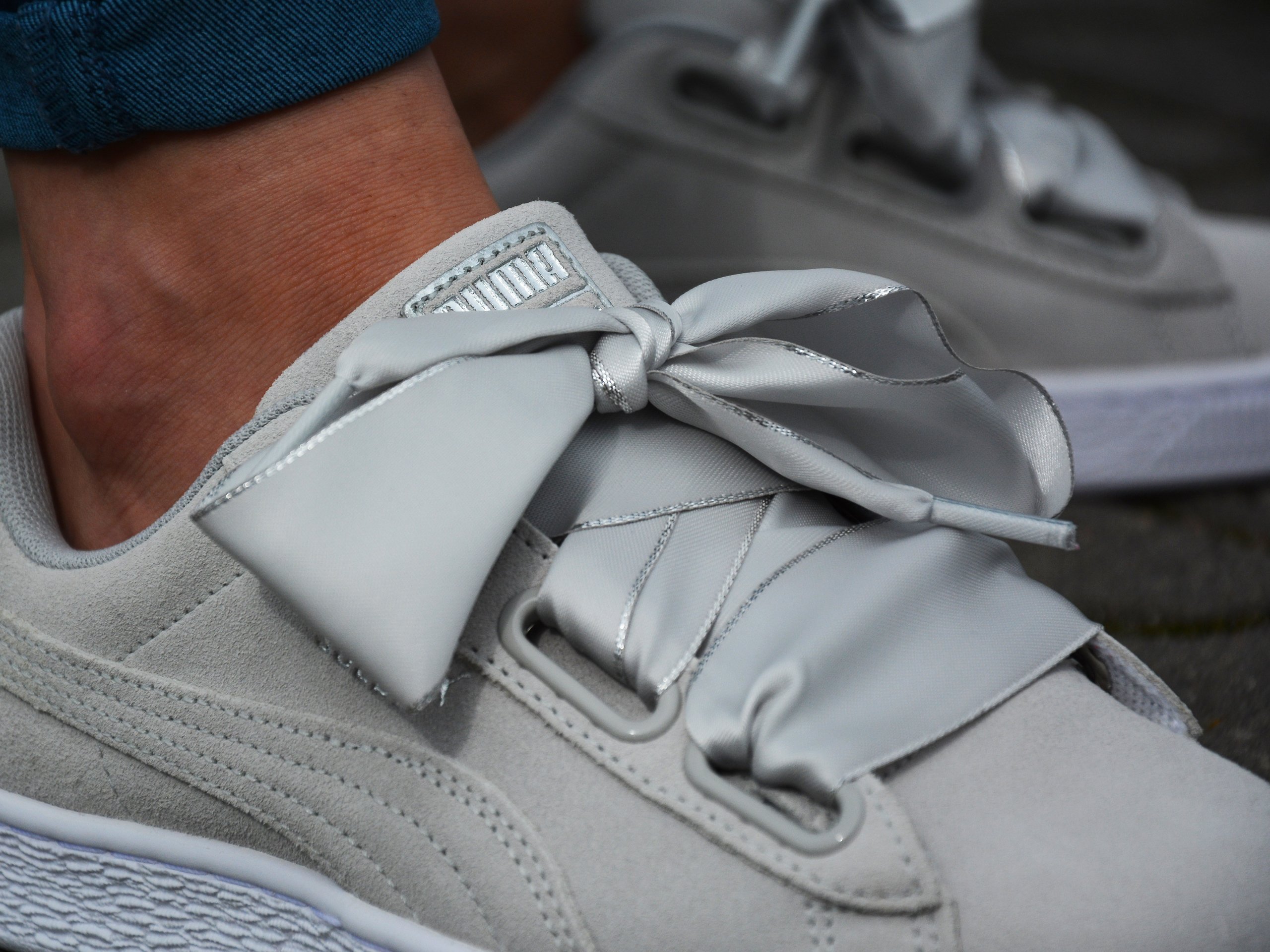 Puma basket shop heart grey